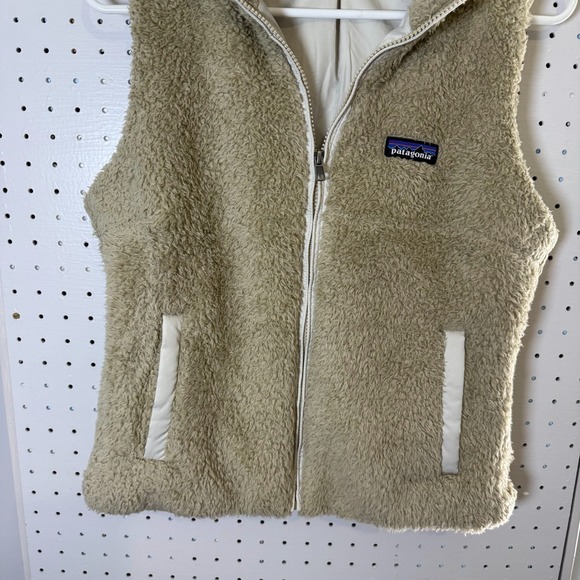 Patagonia Los Gatos Fleece Vest Women's Small Beige Full Zip Collared Pockets - Picture 4 of 11